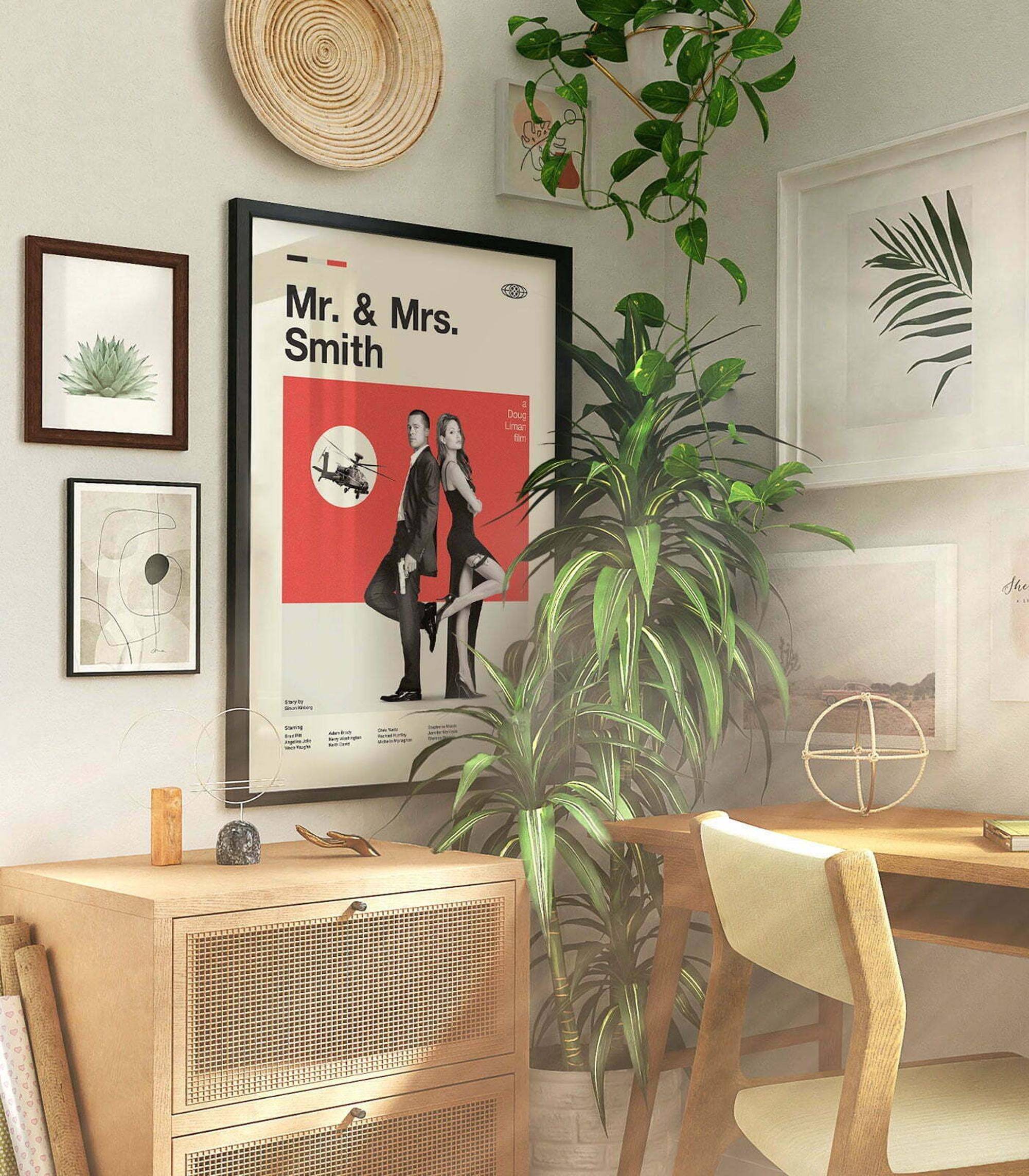 Mr. & Mrs. Smith Posters, Vintage Movie Poster Meaningful Gift For Family Gift For Boyfriend Valentine Gift Birthday Gift Holiday Gift