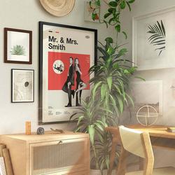 Mr. & Mrs. Smith Posters, Vintage Movie Poster Meaningful Gift For Family Gift For Boyfriend Valentine Gift Birthday Gift Holiday Gift