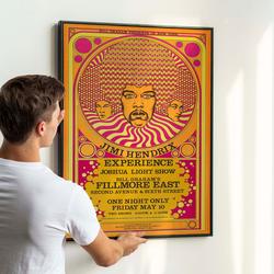 Jimi Hendrix Experience at the Fillmore East 1968 Concert Poster Meaningful Gift For Family Gift For Boyfriend Valentine Gift Birthday Gift Holiday Gift