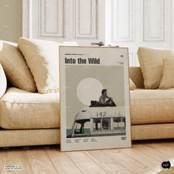 Into the Wild, Retro Movie Poster, Midcentury Modern, Retro Tv Show Poster Meaningful Gift For Family Gift For Boyfriend Valentine Gift Birthday Gift Holiday Gift