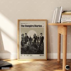 The Vampire Diaries, Retro Movie Poster, Midcentury Modern, Retro Tv Show Poster Meaningful Gift For Family Gift For Boyfriend Valentine Gift Birthday Gift Holiday Gift