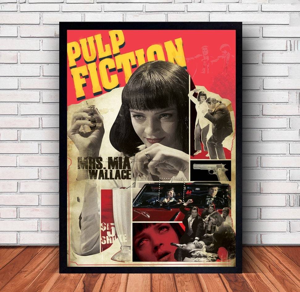 Pulp Fiction Movie Poster Meaningful Gift For Family Gift For Boyfriend Valentine Gift Birthday Gift Holiday Gift