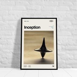 Minimalist Movie Poster, Inception Retro Modern Art, Midcentury Art Meaningful Gift For Family Gift For Boyfriend Valentine Gift Birthday Gift Holiday Gift