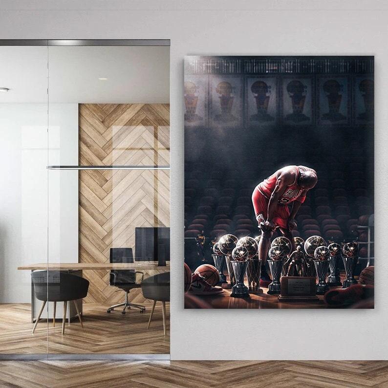 Michael Jordan Trophies Wall Art Poster Meaningful Gift For Family Gift For Boyfriend Valentine Gift Birthday Gift Holiday Gift
