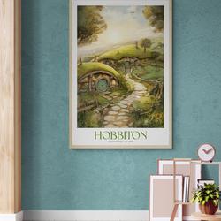 Hobbiton, The Shire Poster, Lord of the Rings Travel Poster Meaningful Gift For Family Gift For Boyfriend Valentine Gift Birthday Gift Holiday Gift