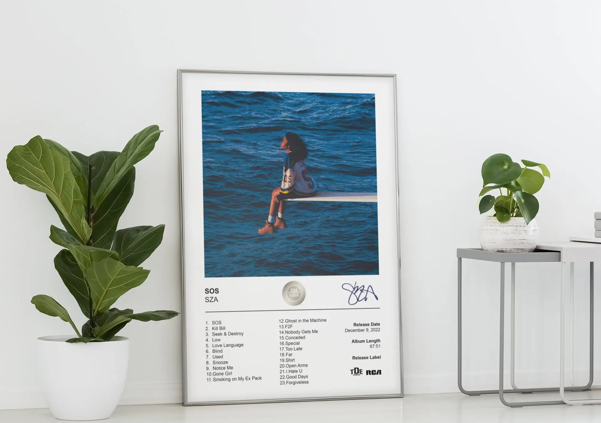 SZA Poster - SOS Album Cover Poster Print - SZA Poster Print - Wall Art Home Decor Music Gift Meaningful Gift For Family Gift For Boyfriend Valentine Gift Birthday Gift Holiday Gift
