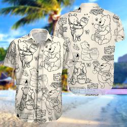 Pooh Shirt, Disney Pooh Hawaiian Shirt, Pooh Hunny Pot Button Down Shirt Gift For Your Girlfriend Boyfriend Gift For Love Gift For Friend Best Valentine Present Holiday Gift