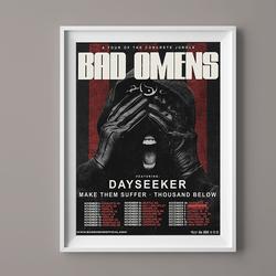 Bad Omens Concrete Jungle 2022 Tour Poster, Bad Omens Print, Rock Band Poster Meaningful Gift For Family Gift For Boyfriend Valentine Gift Birthday Gift Holiday Gift