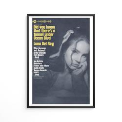 Lana Del Rey - Did You Know That There's A Tunnel Under Ocean Blvd Album Poster Meaningful Gift For Family Gift For Boyfriend Valentine Gift Birthday Gift Holiday Gift