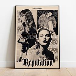Taylor Reputation Album Poster - Vintage Poster Meaningful Gift For Family Gift For Boyfriend Valentine Gift Birthday Gift Holiday Gift