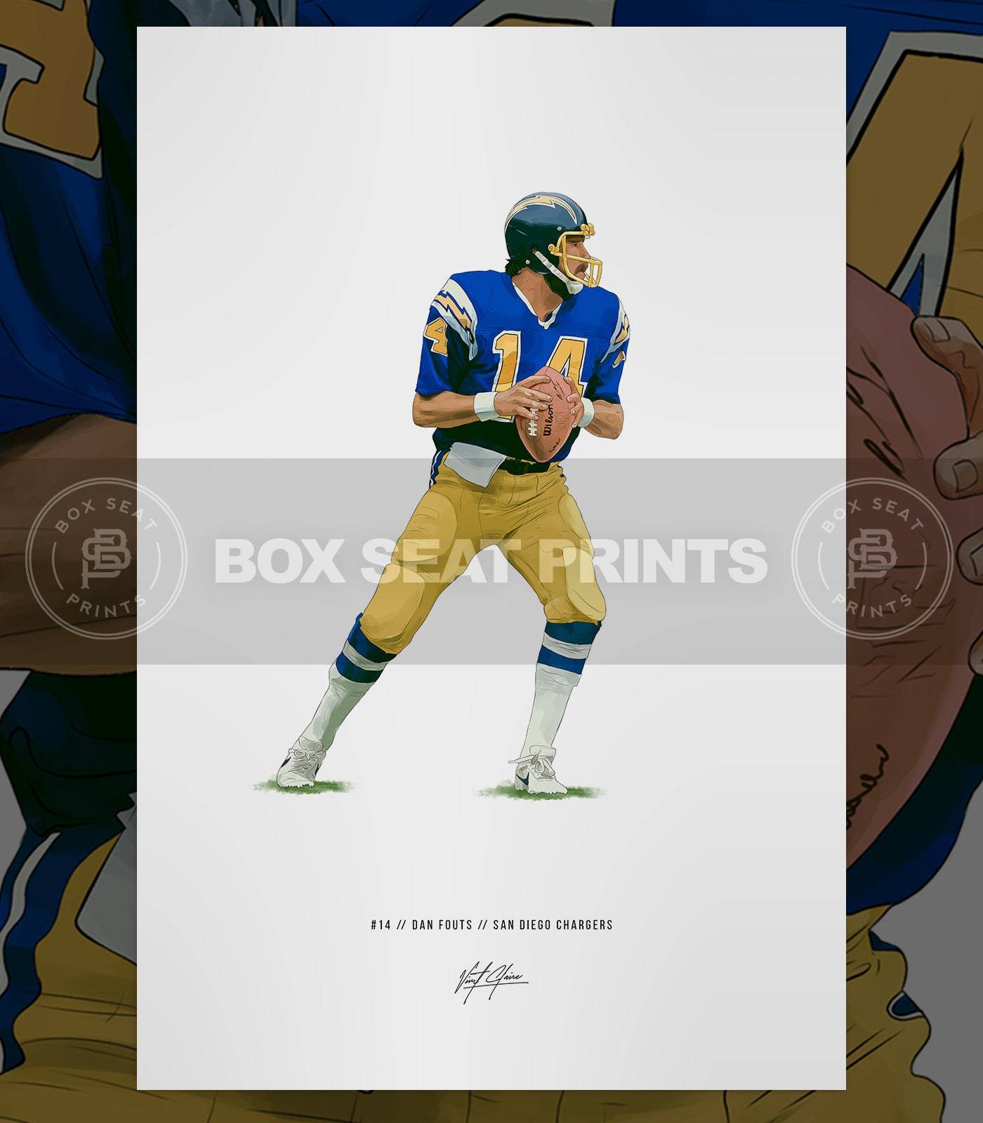Dan Fouts Poster San Diego Chargers Poster Meaningful Gift For Family Gift For Boyfriend Valentine Gift Birthday Gift Holiday Gift