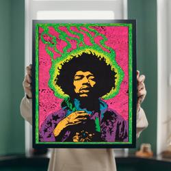 Vintage 1960's Jimi Hendrix Music Poster Meaningful Gift For Family Gift For Boyfriend Valentine Gift Birthday Gift Holiday Gift
