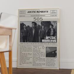 Arctic Monkeys Newspaper Poster 505. Arctic Monkeys Favourite Worst Nightmare Album Meaningful Gift For Family Gift For Boyfriend Valentine Gift Birthday Gift Holiday Gift