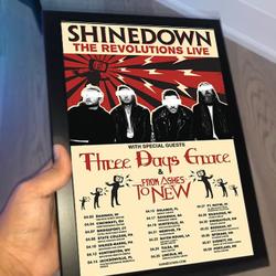 shine down The Revolutions Live Tour 2023 Poster Meaningful Gift For Family Gift For Boyfriend Valentine Gift Birthday Gift Holiday Gift