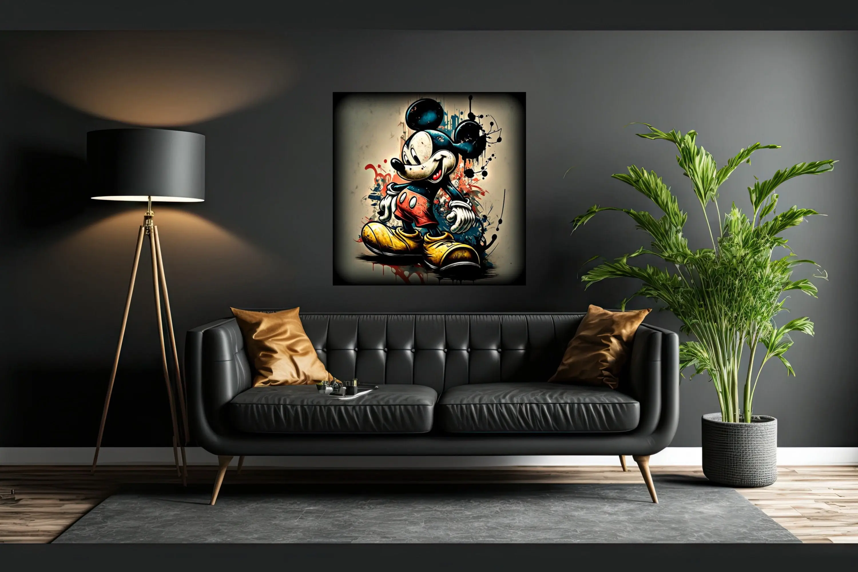 Mickey Mouse Paint Splatter Poster Meaningful Gift For Family Gift For Boyfriend Valentine Gift Birthday Gift Holiday Gift
