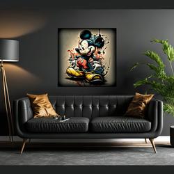 Mickey Mouse Paint Splatter Poster Meaningful Gift For Family Gift For Boyfriend Valentine Gift Birthday Gift Holiday Gift