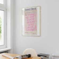 Liquor & Cowboys Guest Check Poster Meaningful Gift For Family Gift For Boyfriend Valentine Gift Birthday Gift Holiday Gift