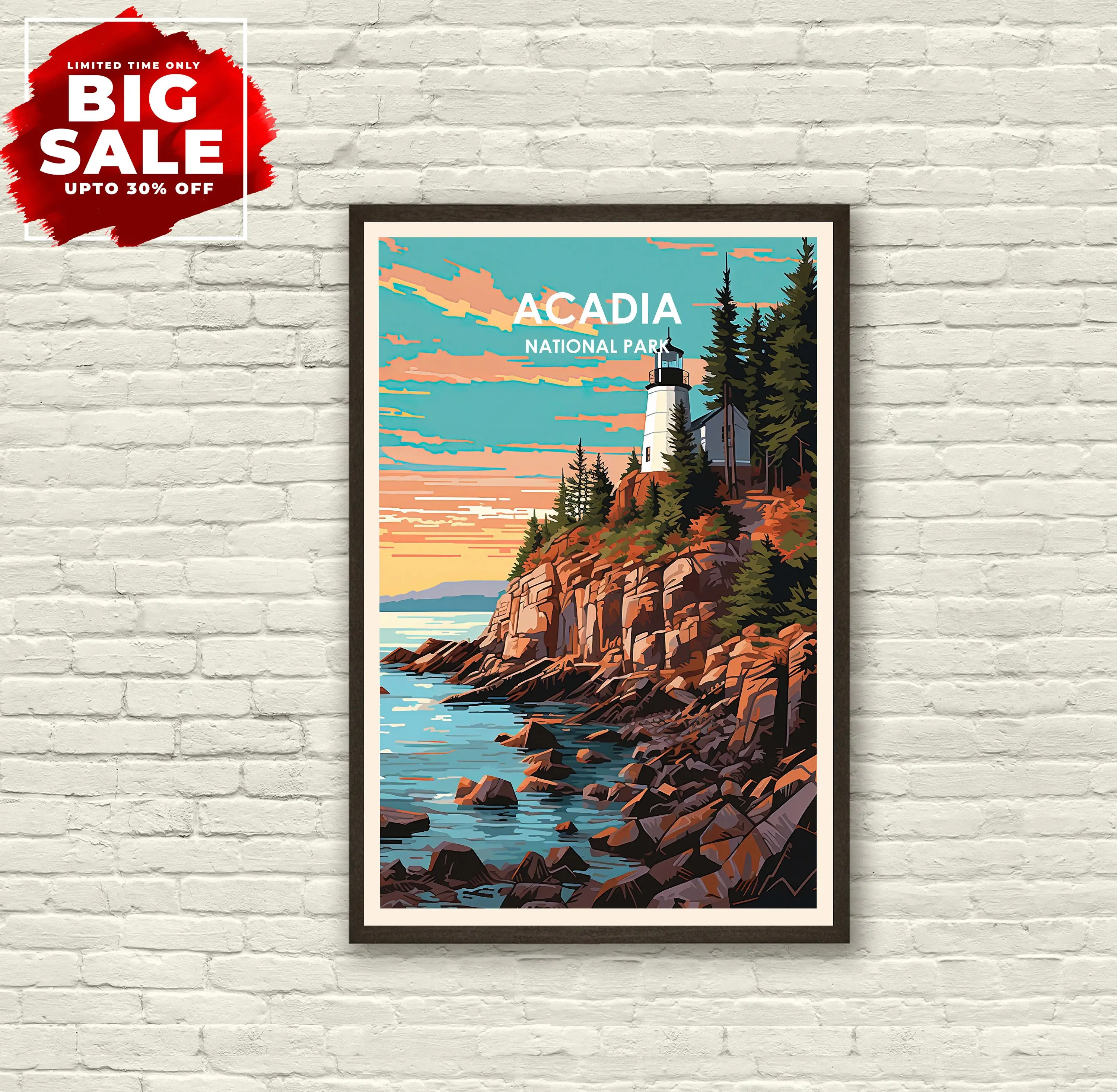 Acadia National Park Poster, Acadia Poster, Acadia Print, Travel Posters Meaningful Gift For Family Gift For Boyfriend Valentine Gift Birthday Gift Holiday Gift