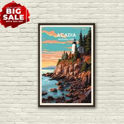 Acadia National Park Poster, Acadia Poster, Acadia Print, Travel Posters Meaningful Gift For Family Gift For Boyfriend Valentine Gift Birthday Gift Holiday Gift