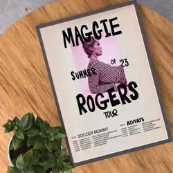 Maggie Rogers Tour 2023 Poster, US Tour Poster Meaningful Gift For Family Gift For Boyfriend Valentine Gift Birthday Gift Holiday Gift
