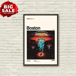 Boston Rock Band Poster - Boston Music Poster - Minimalist Art - Vintage Poster Meaningful Gift For Family Gift For Boyfriend Valentine Gift Birthday Gift Holiday Gift