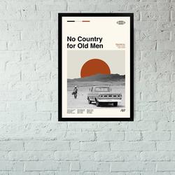 No Country for Old Men - Ethan, Joel Coen - Retro Movie Poster - Minimalist Art - Midcentury Art - Vintage Poster - Modern Art - Wall Decor Meaningful Gift
