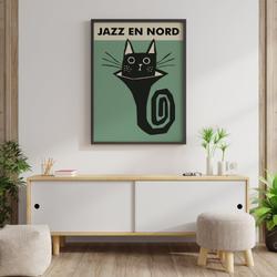 The black cat Jazz En Nord poster Meaningful Gift For Family Gift For Boyfriend Valentine Gift Birthday Gift Holiday Gift