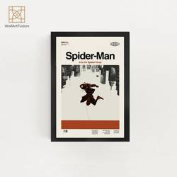 Spider-Man Into the Spider-Verse, Marvel Poster, Minimalist Art, Vintage Poster, Retro Poster, Midcentury Art By Wall Art Fusion Meaningful Gift For Family Gift For Boyfriend Valentine Gift Birthday Gift Holiday Gift