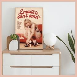 Emails I Can't Send Album Poster, Sabrina Carpenter Meaningful Gift For Family Gift For Boyfriend Valentine Gift Birthday Gift Holiday Gift