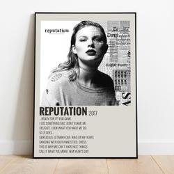 Taylor Reputation Poster, Taylor Reputation Album Poster Meaningful Gift For Family Gift For Boyfriend Valentine Gift Birthday Gift Holiday Gift