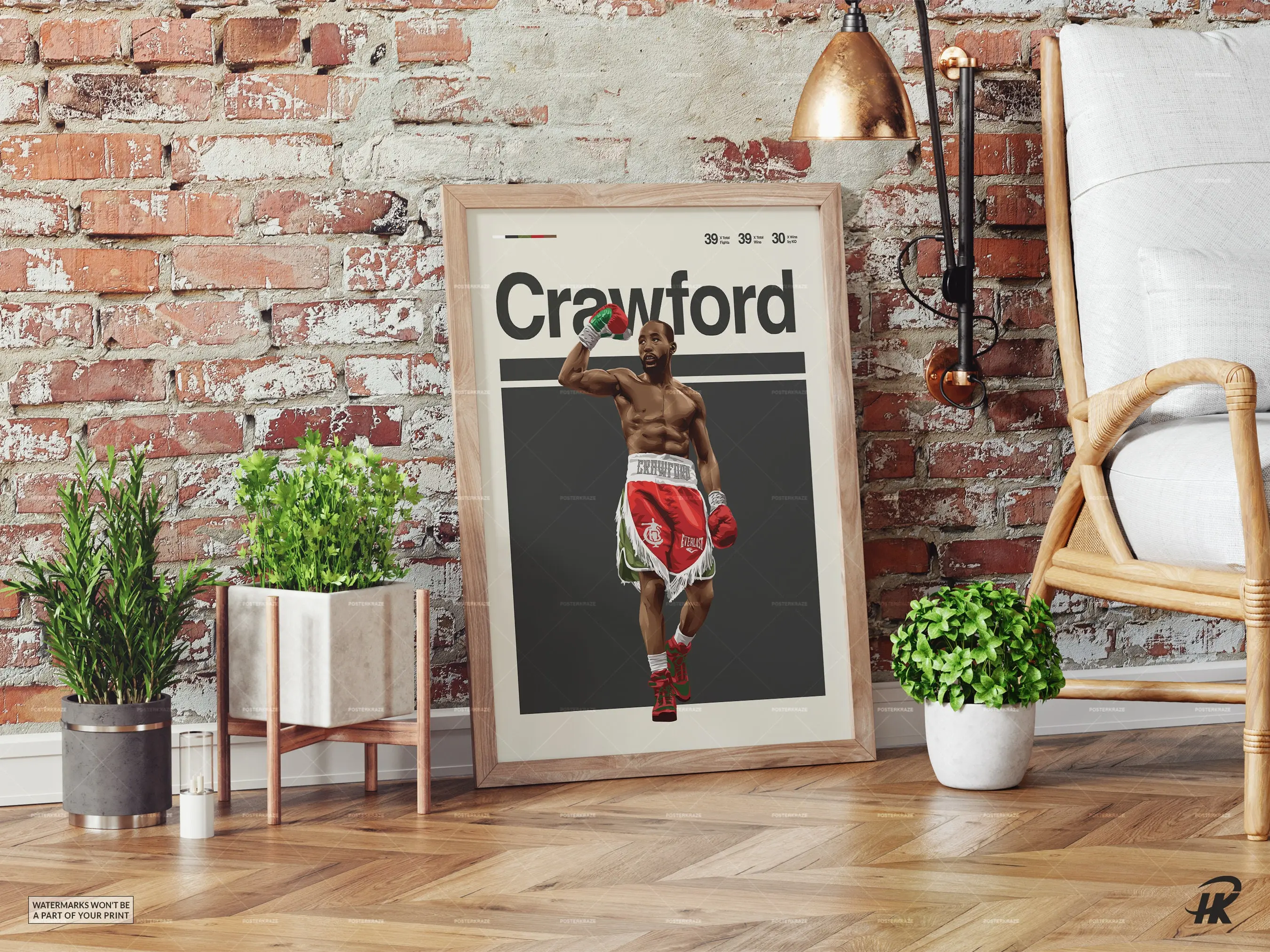 Terence Crawford Poster - Boxing Wall Art, Minimalist Mid Century Modern Decor Meaningful Gift For Family Gift For Boyfriend Valentine Gift Birthday Gift Holiday Gift
