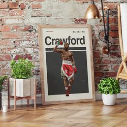 Terence Crawford Poster - Boxing Wall Art, Minimalist Mid Century Modern Decor Meaningful Gift For Family Gift For Boyfriend Valentine Gift Birthday Gift Holiday Gift