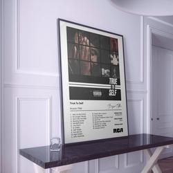 Bryson Tiller Poster | True to self Album Cover Poster Meaningful Gift For Family Gift For Boyfriend Valentine Gift Birthday Gift Holiday Gift
