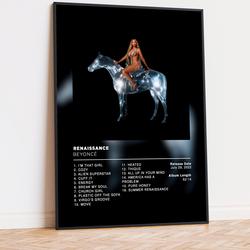 Album Poster Renaissance de Beyonce, album cover Meaningful Gift For Family Gift For Boyfriend Valentine Gift Birthday Gift Holiday Gift