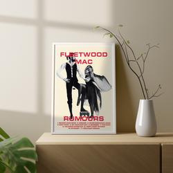 Fleetwood Mac - Rumours Album Poster Meaningful Gift For Family Gift For Boyfriend Valentine Gift Birthday Gift Holiday Gift