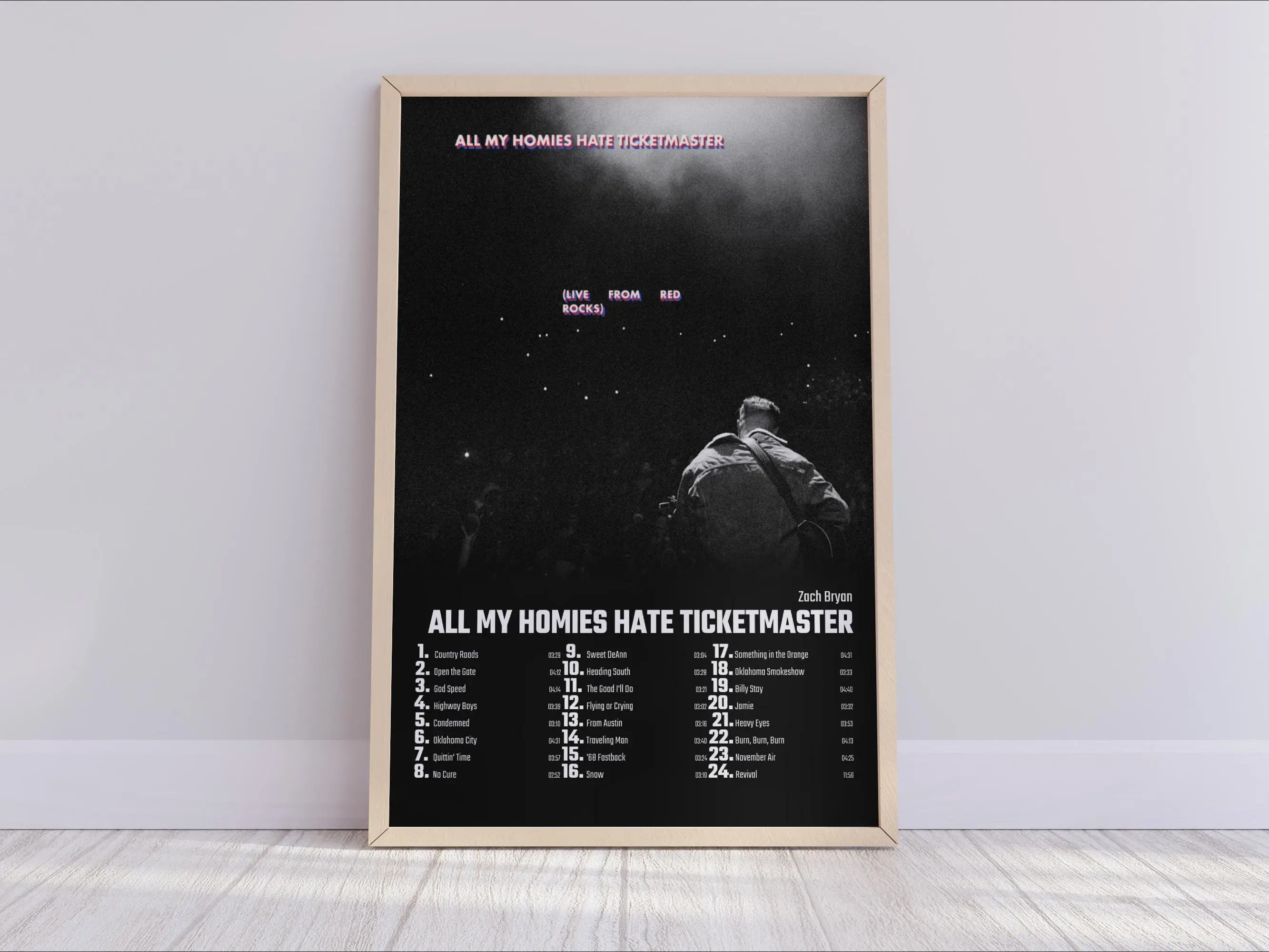 Zach Bryan - All My Homies Hate Ticketmaster Poster Meaningful Gift For Family Gift For Boyfriend Valentine Gift Birthday Gift Holiday Gift