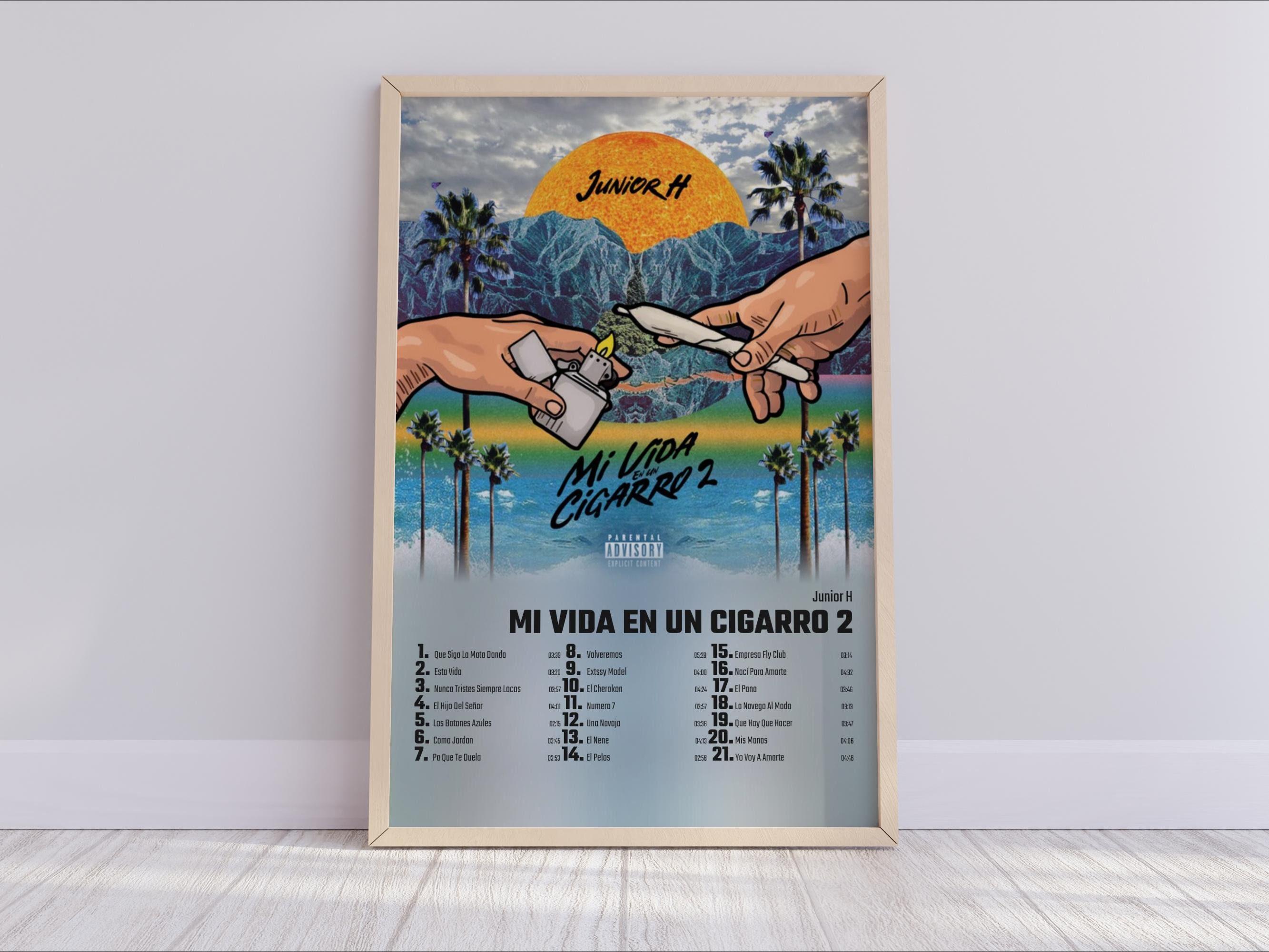 Junior H - Mi Vida En Un Cigarro 2 Album Cover Poster For Home Wall Art Meaningful Gift For Family Gift For Boyfriend Valentine Gift Birthday Gift Holiday Gift