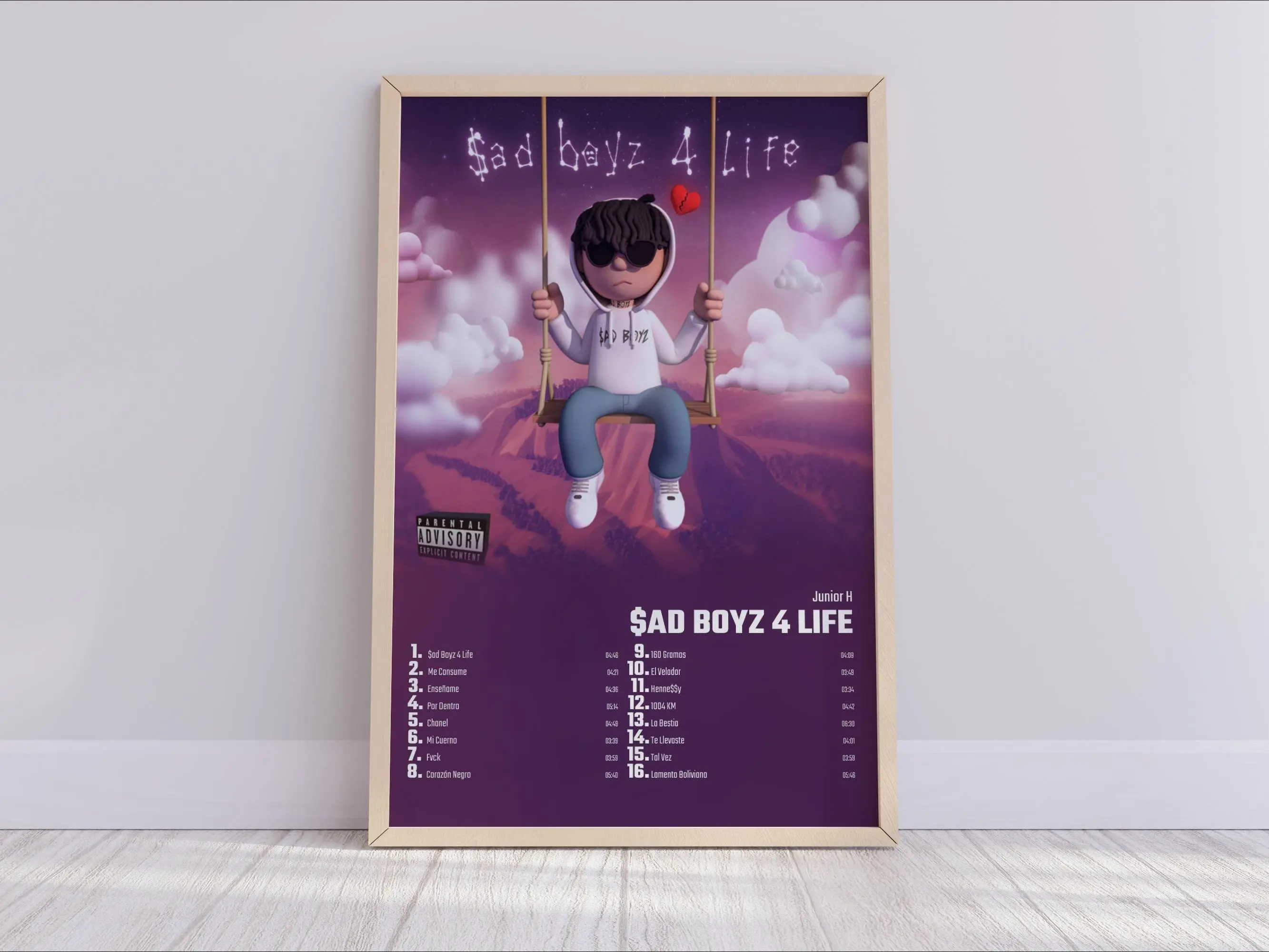 Junior H - Sad Boyz 4 Life Album Cover Poster For Home Wall Art Meaningful Gift For Family Gift For Boyfriend Valentine Gift Birthday Gift Holiday Gift