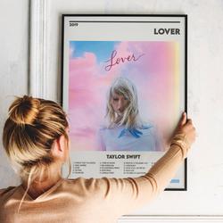 Taylor - Lover - Retro Music Album Poster Meaningful Gift For Family Gift For Boyfriend Valentine Gift Birthday Gift Holiday Gift