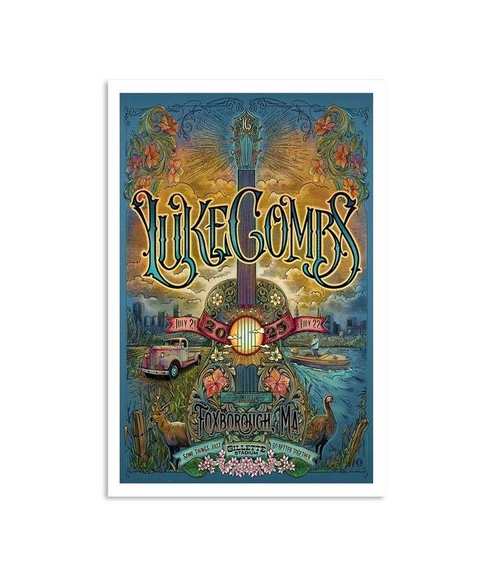 Lukee Comb July 21 & 22, 2023 Gillette Stadium Foxborough, MA World Tour Poster Meaningful Gift For Family Gift For Boyfriend Valentine Gift Birthday Gift Holiday Gift