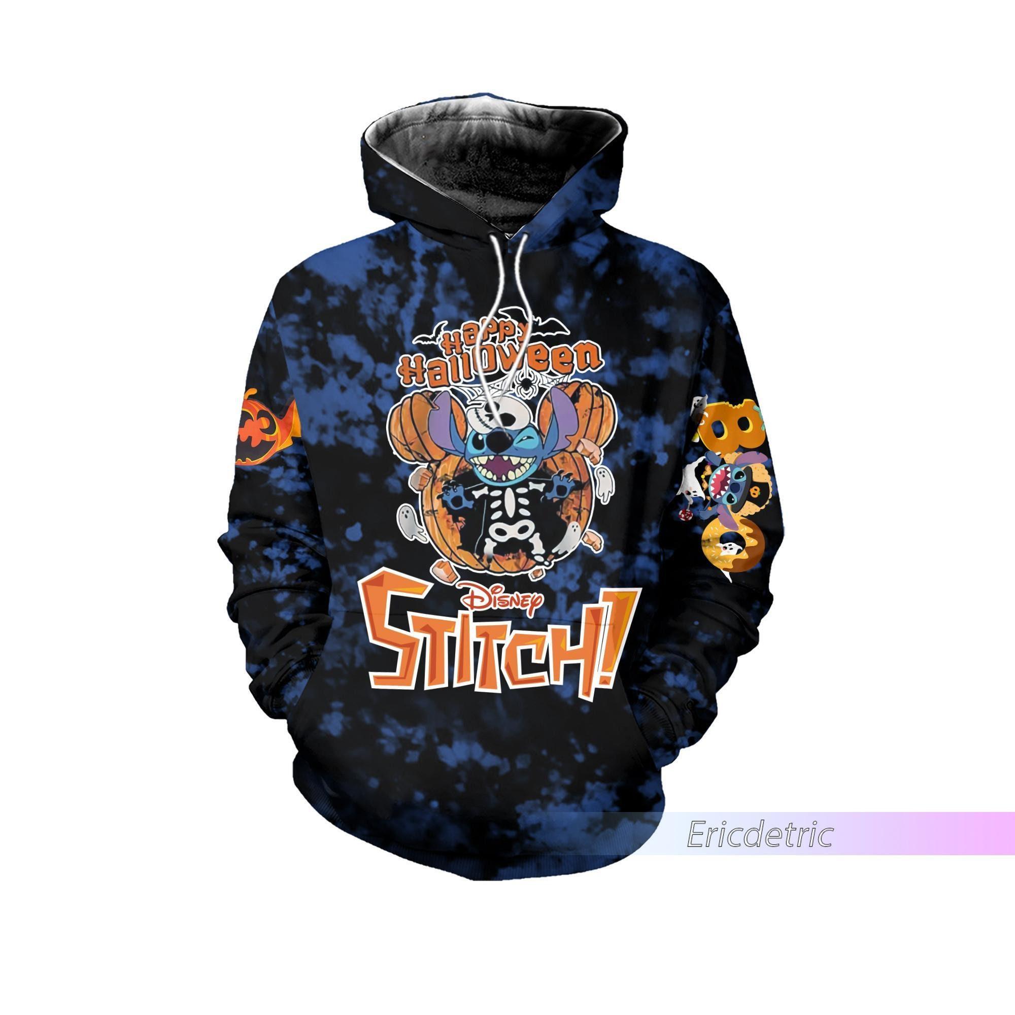 Disney Stitch Hoodie, Happy Halloween Hoodie, Funny Stitch Halloween