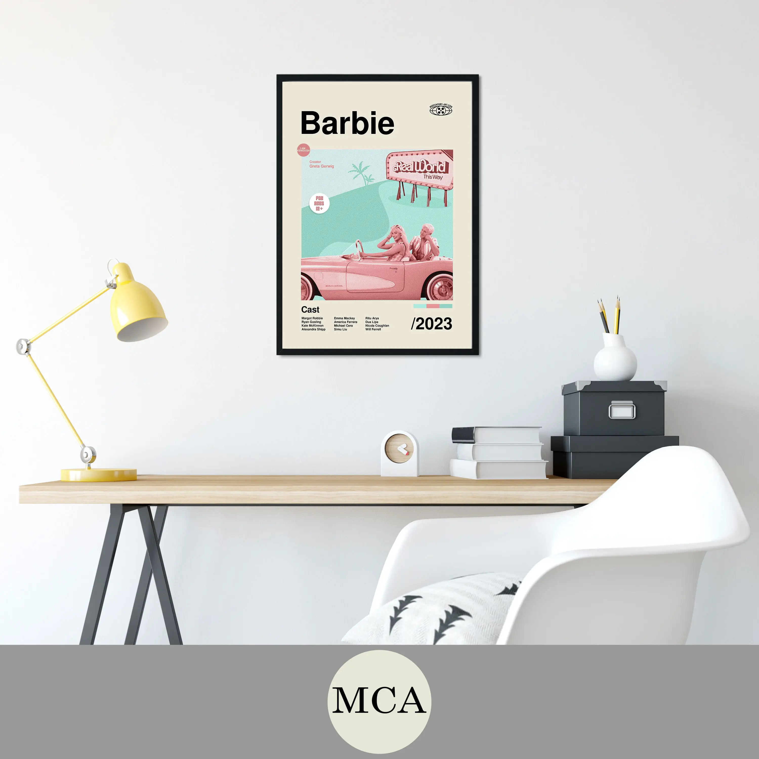 Barbie (2023) Mid-Century Art Poster Film Wall Art Meaningful Gift For Family Gift For Boyfriend Valentine Gift Birthday Gift Holiday Gift