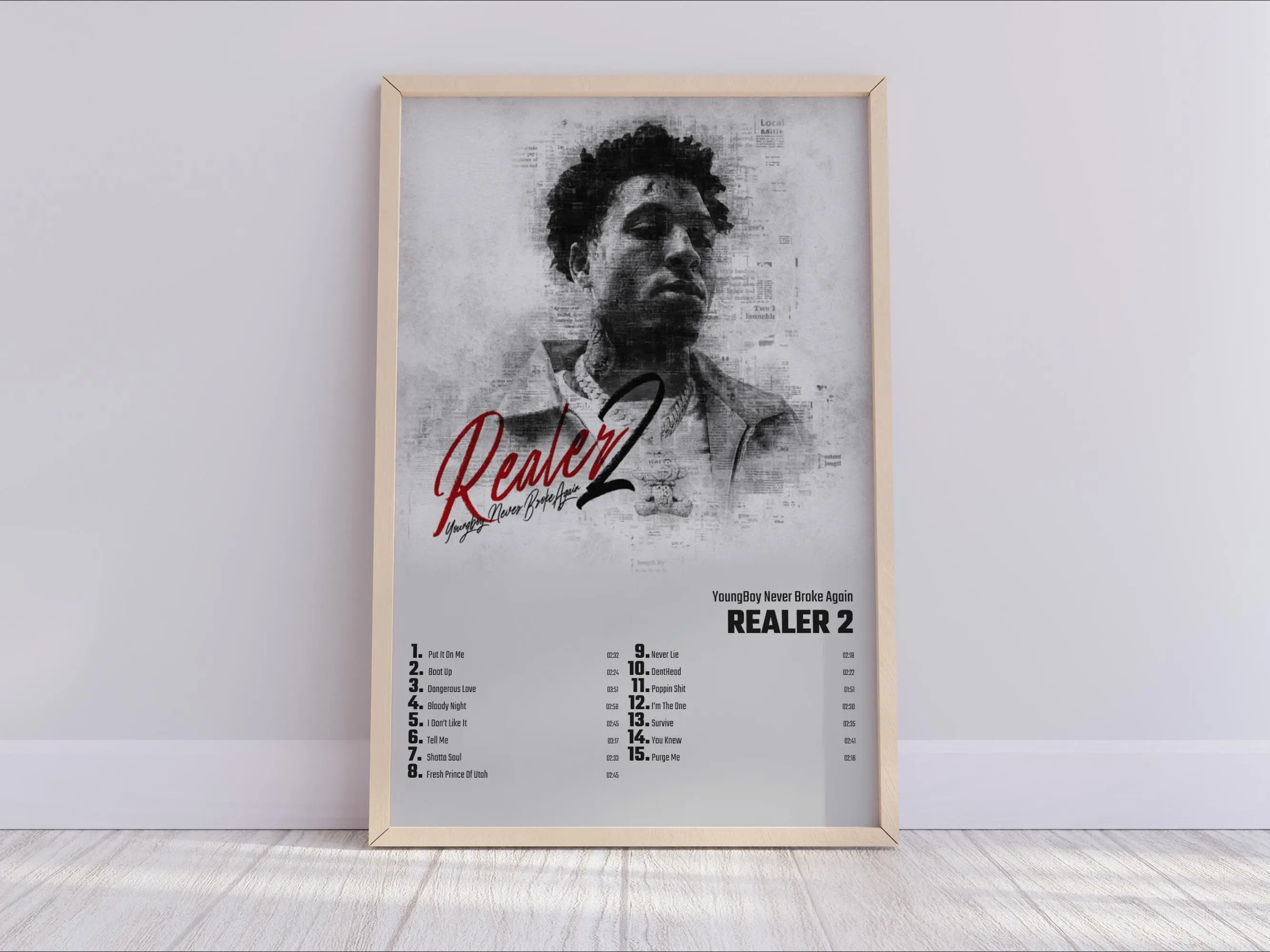 YoungBoy Never Broke Again - Realer 2 | Album Cover Poster For Home Wall Art Meaningful Gift For Family Gift For Boyfriend Valentine Gift Birthday Gift Holiday Gift