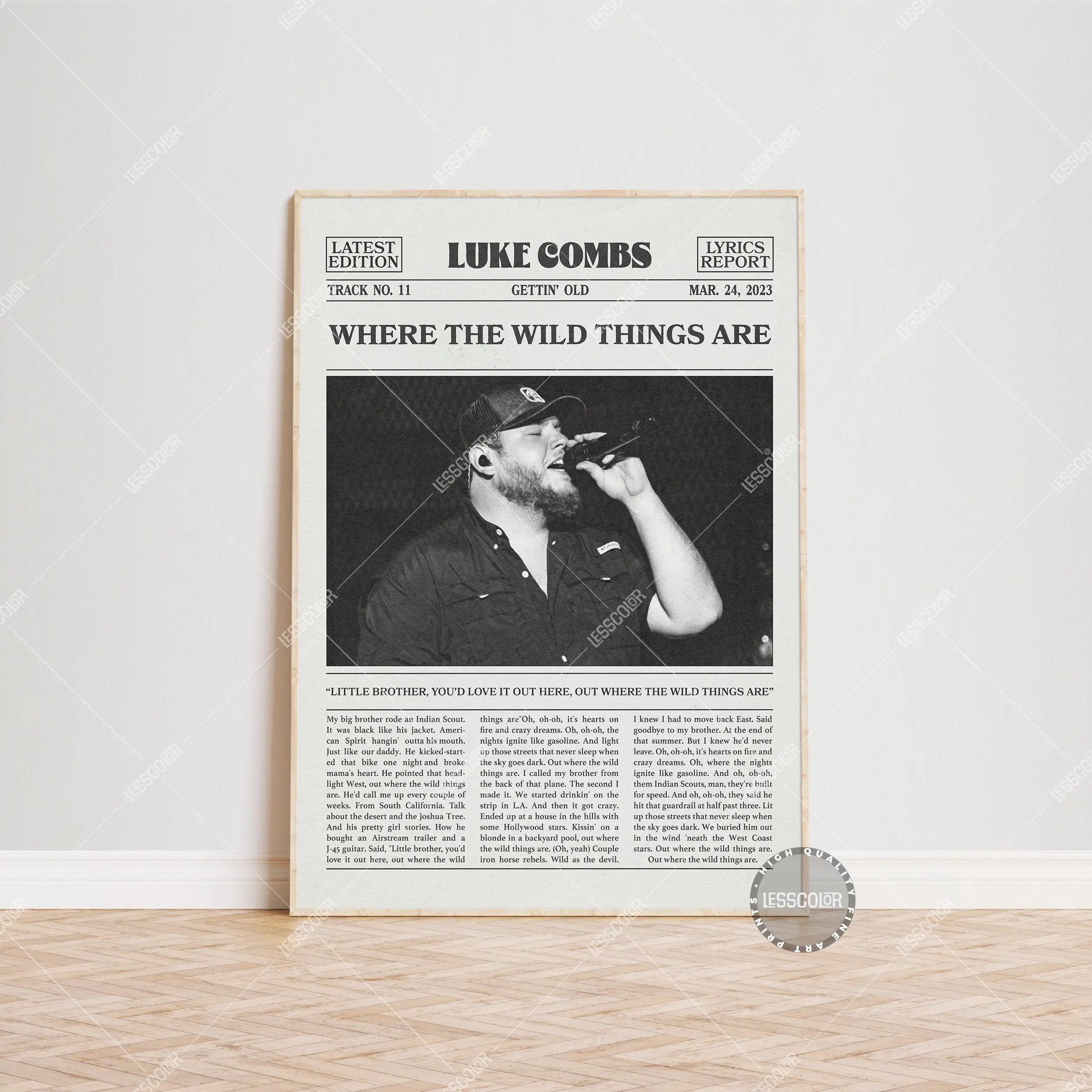Lukee Comb Retro Newspaper Print, Where the Wild Things Are Poster, Lukee Comb Poster Meaningful Gift For Family Gift For Boyfriend Valentine Gift Birthday Gift Holiday Gift