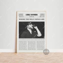 Lukee Comb Retro Newspaper Print, Where the Wild Things Are Poster,  Lukee Comb Poster Meaningful Gift For Family Gift For Boyfriend Valentine Gift Birthday Gift Holiday Gift
