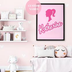 Custom Barbie Name  Poster, Barbie Movie Poster Meaningful Gift For Family Gift For Boyfriend Valentine Gift Birthday Gift Holiday Gift