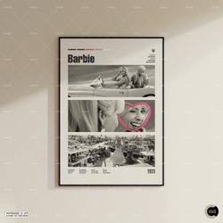 Barbie, Margot Robbie, Ryan Gosling, Retro Movie Poster Meaningful Gift For Family Gift For Boyfriend Valentine Gift Birthday Gift Holiday Gift