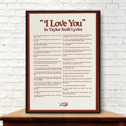 Love You In Taylor Lyrics Poster, Taylor taylor version Poster, taylor version Gift Meaningful Gift For Family Gift For Boyfriend Valentine Gift Birthday Gift Holiday Gift