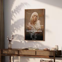 Billie Eilish - Happier Than Ever Poster Meaningful Gift For Family Gift For Boyfriend Valentine Gift Birthday Gift Holiday Gift