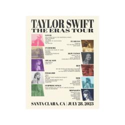 Santa Clara, CA Night 1 | Taylor Eras Tour Setlist Poster | Meaningful Gift For Family Gift For Boyfriend Valentine Gift Birthday Gift Holiday Gift